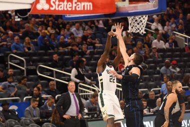Orlando Magic, 19 Ocak 2019 Cumartesi günü Orlando Florida 'daki Amway Arena' da Milwaukee Doları 'na ev sahipliği yapıyor. Fotoğraf: Marty Jean-Louis
