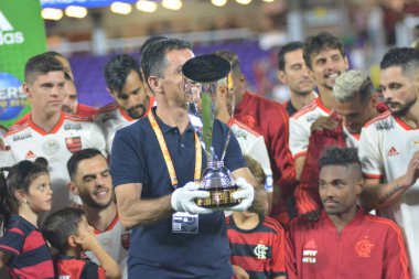 Flamengo Eintracht Frankfurt 'a karşı 12 Ocak 2019 Cumartesi günü Orlando City Stadyumu' nda. Fotoğraf: Marty Jean-Louis