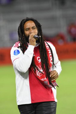 Bob Marley 'nin Oğlu Ky-Mani Marley, 10 Ocak 2019 Perşembe günü Orlando City Stadyumu' nda Florida Kupası sırasında sahne alıyor. Fotoğraf: Marty Jean-Louis, 2019. Fotoğraf: Marty Jean-Louis