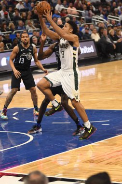 Orlando Magic, 19 Ocak 2019 Cumartesi günü Orlando Florida 'daki Amway Arena' da Milwaukee Doları 'na ev sahipliği yapıyor. Fotoğraf: Marty Jean-Louis