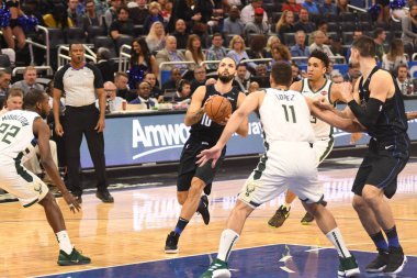 Orlando Magic, 19 Ocak 2019 Cumartesi günü Orlando Florida 'daki Amway Arena' da Milwaukee Doları 'na ev sahipliği yapıyor. Fotoğraf: Marty Jean-Louis
