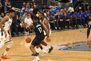 Orlando Magic, 19 Ocak 2019 Cumartesi günü Orlando Florida 'daki Amway Arena' da Milwaukee Doları 'na ev sahipliği yapıyor. Fotoğraf: Marty Jean-Louis