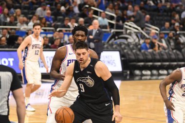 Orlando Magic, 25 Mart 2019 tarihinde Orlando Florida 'daki Amway Arena' da Philadelphia 76ers 'a ev sahipliği yaptı. Fotoğraf: Marty Jean-Louis