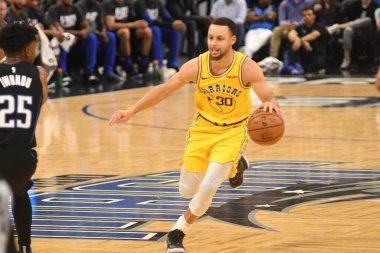Orlando Magic, 28 Şubat 2019 'da Orlando Florida' daki Amway Center 'da Golden State Warriors' a ev sahipliği yaptı. Fotoğraf: Marty Jean-Louis