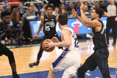 Orlando Magic, 25 Mart 2019 tarihinde Orlando Florida 'daki Amway Arena' da Philadelphia 76ers 'a ev sahipliği yaptı. Fotoğraf: Marty Jean-Louis