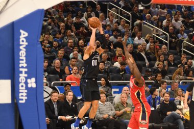 Orlando Magic 20 Mart 2019 Çarşamba günü Orlando Florida 'daki Amway Center' da Louisiana Pelicans 'a ev sahipliği yapıyor. Fotoğraf: Marty Jean-Louis