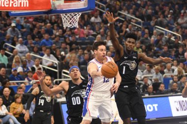 Orlando Magic, 25 Mart 2019 tarihinde Orlando Florida 'daki Amway Arena' da Philadelphia 76ers 'a ev sahipliği yaptı. Fotoğraf: Marty Jean-Louis