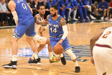 Orlando Magic 14 Mart 2019 Perşembe günü Orlando Florida 'daki Amway Center' da Cleveland Cavaliers 'a ev sahipliği yaptı. Fotoğraf: Marty Jean-Louis