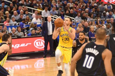 Orlando Magic, 28 Şubat 2019 'da Orlando Florida' daki Amway Center 'da Golden State Warriors' a ev sahipliği yaptı. Fotoğraf: Marty Jean-Louis