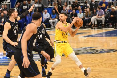 Orlando Magic, 28 Şubat 2019 'da Orlando Florida' daki Amway Center 'da Golden State Warriors' a ev sahipliği yaptı. Fotoğraf: Marty Jean-Louis