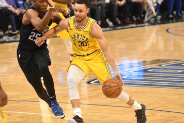Orlando Magic, 28 Şubat 2019 'da Orlando Florida' daki Amway Center 'da Golden State Warriors' a ev sahipliği yaptı. Fotoğraf: Marty Jean-Louis