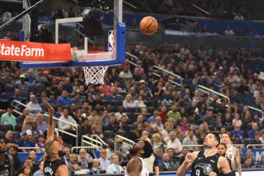 Orlando Magic, 25 Mart 2019 tarihinde Orlando Florida 'daki Amway Arena' da Philadelphia 76ers 'a ev sahipliği yaptı. Fotoğraf: Marty Jean-Louis