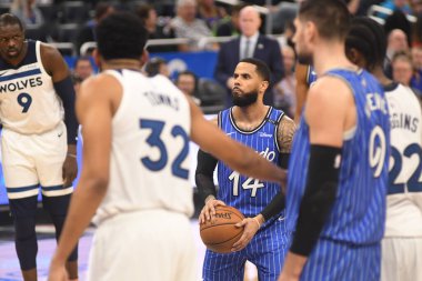Orlando Magic, 7 Şubat 2019 'da Orlando, Florida' da Amway Arena 'da Minnesota Timberwolves' a ev sahipliği yapar. Fotoğraf: Marty Jean-Louis