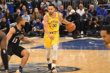 Orlando Magic, 28 Şubat 2019 'da Orlando Florida' daki Amway Center 'da Golden State Warriors' a ev sahipliği yaptı. Fotoğraf: Marty Jean-Louis