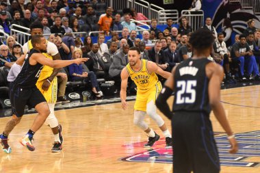 Orlando Magic, 28 Şubat 2019 'da Orlando Florida' daki Amway Center 'da Golden State Warriors' a ev sahipliği yaptı. Fotoğraf: Marty Jean-Louis