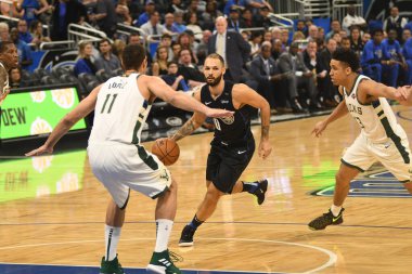 Orlando Magic, 19 Ocak 2019 Cumartesi günü Orlando Florida 'daki Amway Arena' da Milwaukee Doları 'na ev sahipliği yapıyor. Fotoğraf: Marty Jean-Louis