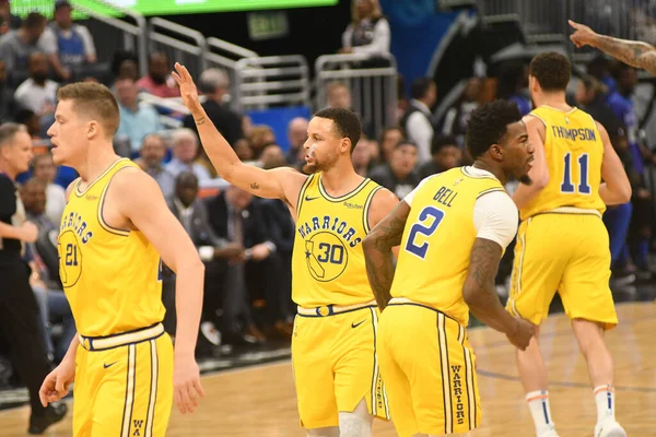 Orlando Magic Herbergt Golden State Warriors Het Amway Center Orlando — Stockfoto