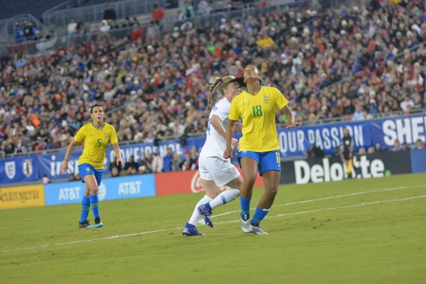 2014 Shebelieves Cup Final Usa Brazil Raymond James Stadium Tampa — 스톡 사진