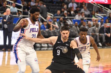 Orlando Magic, 25 Mart 2019 tarihinde Orlando Florida 'daki Amway Arena' da Philadelphia 76ers 'a ev sahipliği yaptı. Fotoğraf: Marty Jean-Louis