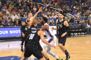 Orlando Magic, 25 Mart 2019 tarihinde Orlando Florida 'daki Amway Arena' da Philadelphia 76ers 'a ev sahipliği yaptı. Fotoğraf: Marty Jean-Louis