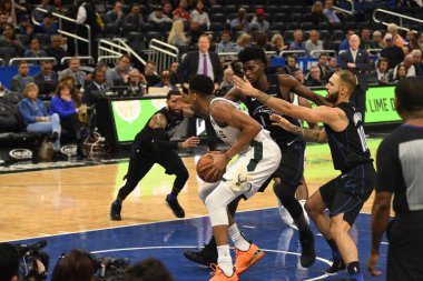 Orlando Magic, 19 Ocak 2019 Cumartesi günü Orlando Florida 'daki Amway Arena' da Milwaukee Doları 'na ev sahipliği yapıyor. Fotoğraf: Marty Jean-Louis