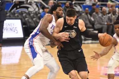 Orlando Magic, 25 Mart 2019 tarihinde Orlando Florida 'daki Amway Arena' da Philadelphia 76ers 'a ev sahipliği yaptı. Fotoğraf: Marty Jean-Louis