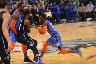 Orlando Magic 29 Ocak 2019 'da Orlando Florida' daki Amway Center 'da OklahomaCity Thunder' a ev sahipliği yapar. Fotoğraf: Marty Jean-Louis