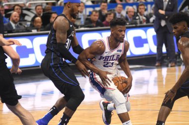 Orlando Magic, 25 Mart 2019 tarihinde Orlando Florida 'daki Amway Arena' da Philadelphia 76ers 'a ev sahipliği yaptı. Fotoğraf: Marty Jean-Louis