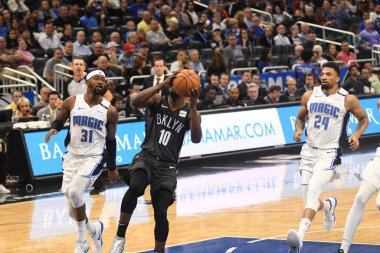 Orlando Magic, 2 Şubat 2019 tarihinde Orlando Florida 'daki Amway Center' da Brooklyn Nets 'e ev sahipliği yapmaktadır. Fotoğraf: Marty Jean-Louis