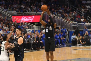 Orlando Magic, 19 Ocak 2019 Cumartesi günü Orlando Florida 'daki Amway Arena' da Milwaukee Doları 'na ev sahipliği yapıyor. Fotoğraf: Marty Jean-Louis