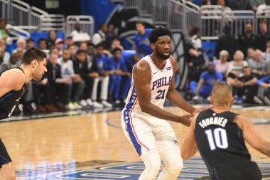 Orlando Magic, 25 Mart 2019 tarihinde Orlando Florida 'daki Amway Arena' da Philadelphia 76ers 'a ev sahipliği yaptı. Fotoğraf: Marty Jean-Louis