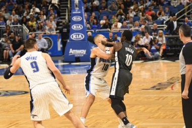 Orlando Magic, 2 Şubat 2019 tarihinde Orlando Florida 'daki Amway Center' da Brooklyn Nets 'e ev sahipliği yapmaktadır. Fotoğraf: Marty Jean-Louis