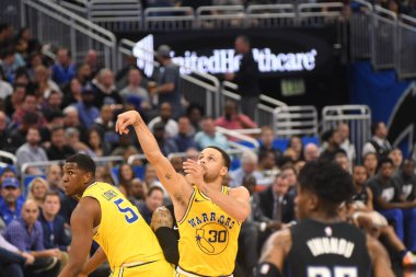 Orlando Magic, 28 Şubat 2019 'da Orlando Florida' daki Amway Center 'da Golden State Warriors' a ev sahipliği yaptı. Fotoğraf: Marty Jean-Louis