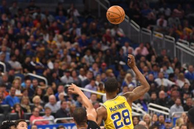 Orlando Magic, 28 Şubat 2019 'da Orlando Florida' daki Amway Center 'da Golden State Warriors' a ev sahipliği yaptı. Fotoğraf: Marty Jean-Louis