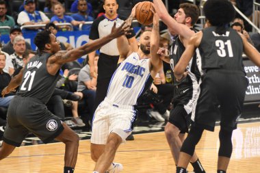 Orlando Magic, 2 Şubat 2019 tarihinde Orlando Florida 'daki Amway Center' da Brooklyn Nets 'e ev sahipliği yapmaktadır. Fotoğraf: Marty Jean-Louis