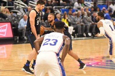 Orlando Magic, 25 Mart 2019 tarihinde Orlando Florida 'daki Amway Arena' da Philadelphia 76ers 'a ev sahipliği yaptı. Fotoğraf: Marty Jean-Louis