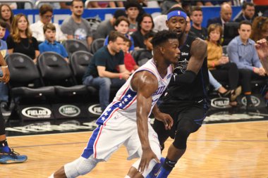 Orlando Magic, 25 Mart 2019 tarihinde Orlando Florida 'daki Amway Arena' da Philadelphia 76ers 'a ev sahipliği yaptı. Fotoğraf: Marty Jean-Louis