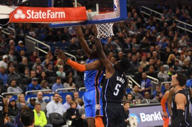 Orlando Magic 29 Ocak 2019 'da Orlando Florida' daki Amway Center 'da OklahomaCity Thunder' a ev sahipliği yapar. Fotoğraf: Marty Jean-Louis