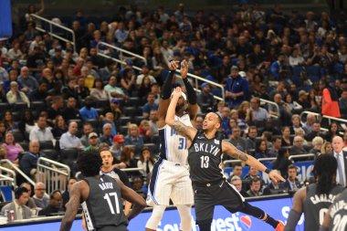 Orlando Magic, 2 Şubat 2019 tarihinde Orlando Florida 'daki Amway Center' da Brooklyn Nets 'e ev sahipliği yapmaktadır. Fotoğraf: Marty Jean-Louis