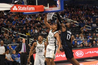Orlando Magic, 19 Ocak 2019 Cumartesi günü Orlando Florida 'daki Amway Arena' da Milwaukee Doları 'na ev sahipliği yapıyor. Fotoğraf: Marty Jean-Louis