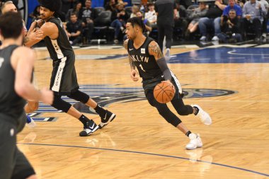 Orlando Magic, 2 Şubat 2019 tarihinde Orlando Florida 'daki Amway Center' da Brooklyn Nets 'e ev sahipliği yapmaktadır. Fotoğraf: Marty Jean-Louis