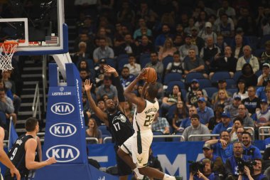 Orlando Magic, 19 Ocak 2019 Cumartesi günü Orlando Florida 'daki Amway Arena' da Milwaukee Doları 'na ev sahipliği yapıyor. Fotoğraf: Marty Jean-Louis