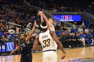 Orlando Magic, 31 Ocak 2019 tarihinde Orlando Florida 'daki Amway Center' da Indiana Pacers 'a ev sahipliği yapmaktadır. Fotoğraf: Marty Jean-Louis
