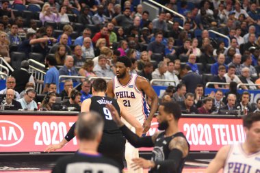 Orlando Magic, 25 Mart 2019 tarihinde Orlando Florida 'daki Amway Arena' da Philadelphia 76ers 'a ev sahipliği yaptı. Fotoğraf: Marty Jean-Louis