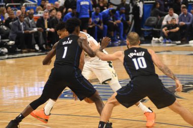 Orlando Magic, 19 Ocak 2019 Cumartesi günü Orlando Florida 'daki Amway Arena' da Milwaukee Doları 'na ev sahipliği yapıyor. Fotoğraf: Marty Jean-Louis