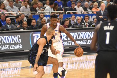 Orlando Magic, 25 Mart 2019 tarihinde Orlando Florida 'daki Amway Arena' da Philadelphia 76ers 'a ev sahipliği yaptı. Fotoğraf: Marty Jean-Louis