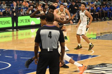 Orlando Magic, 19 Ocak 2019 Cumartesi günü Orlando Florida 'daki Amway Arena' da Milwaukee Doları 'na ev sahipliği yapıyor. Fotoğraf: Marty Jean-Louis