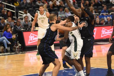 Orlando Magic, 19 Ocak 2019 Cumartesi günü Orlando Florida 'daki Amway Arena' da Milwaukee Doları 'na ev sahipliği yapıyor. Fotoğraf: Marty Jean-Louis