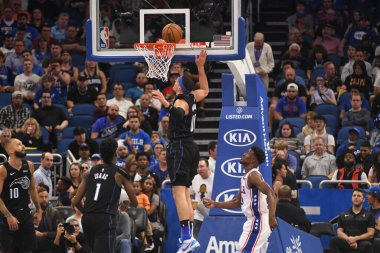 Orlando Magic, 25 Mart 2019 tarihinde Orlando Florida 'daki Amway Arena' da Philadelphia 76ers 'a ev sahipliği yaptı. Fotoğraf: Marty Jean-Louis