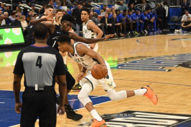 Orlando Magic, 19 Ocak 2019 Cumartesi günü Orlando Florida 'daki Amway Arena' da Milwaukee Doları 'na ev sahipliği yapıyor. Fotoğraf: Marty Jean-Louis